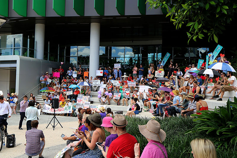 The first rally of the vigil for Baby Asha