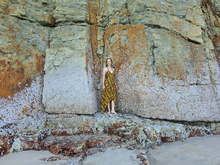 Bronwen saying hello to the rock