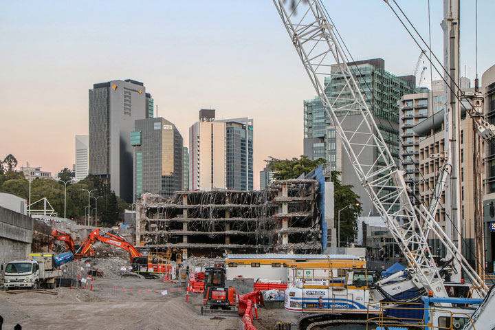 Roma St Transit Centre being knocked down