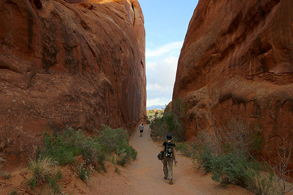 Bronwen walks through a canyon