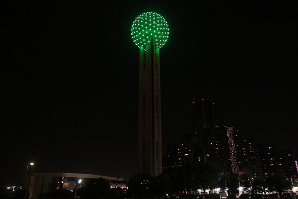 Our hotel at night