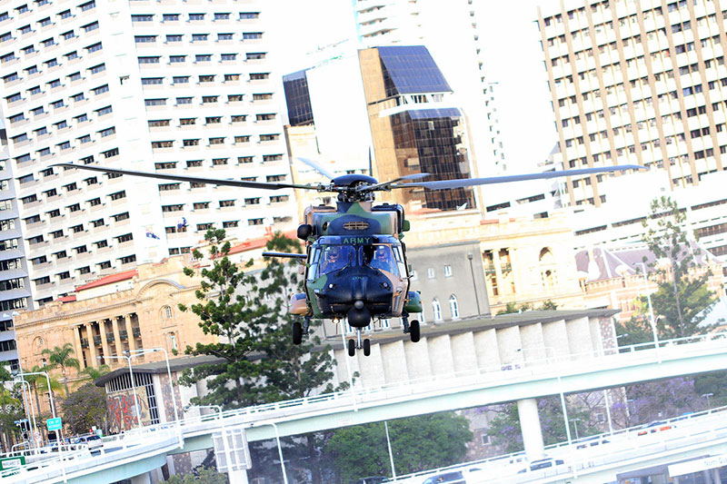 A helicopter at Riverfire