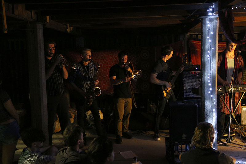 A band performs at Roving Conspiracy