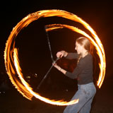 Bronwen fire twirling, Orleigh Park