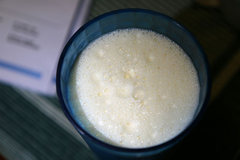 Homemade banana smoothie