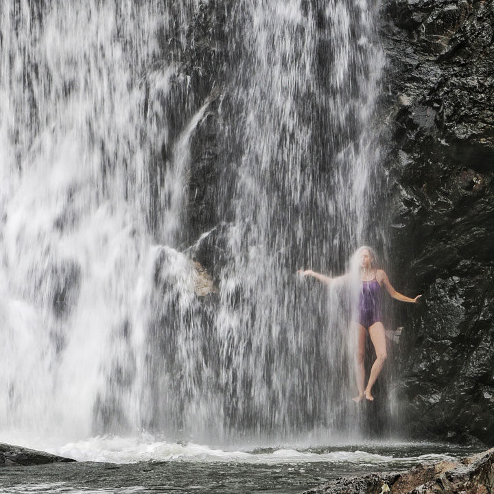 Bronwen swimming at Cedar Creek Falls