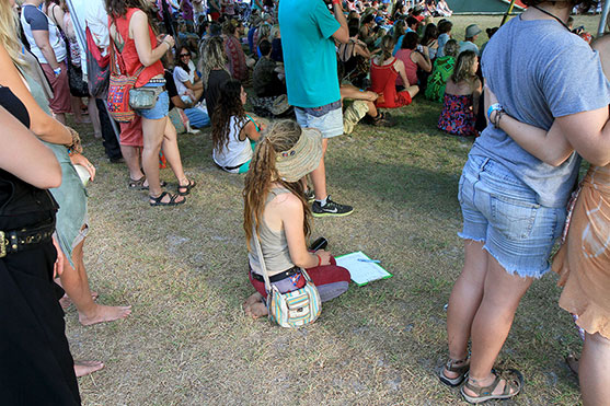 Cerise with her clipboard, hard at work during the opening ceremony