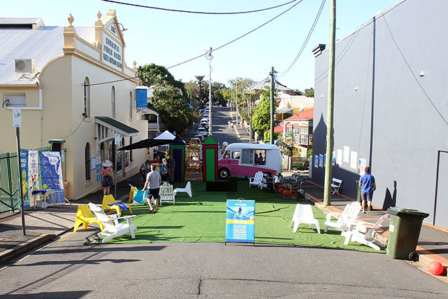 A side street leading onto Spring Hill Alive Festival