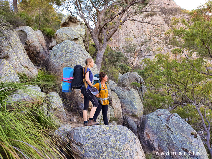 Bronwen & Carissa, Climbing Mt Maroon