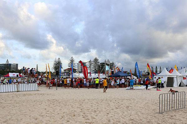 A crowd watches the competition