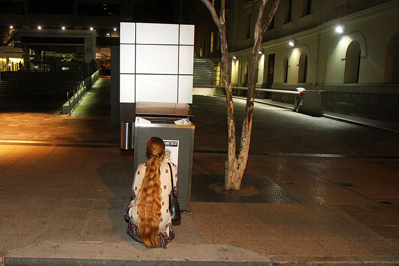 Bronwen at the Back of City Hall, Adelaide St