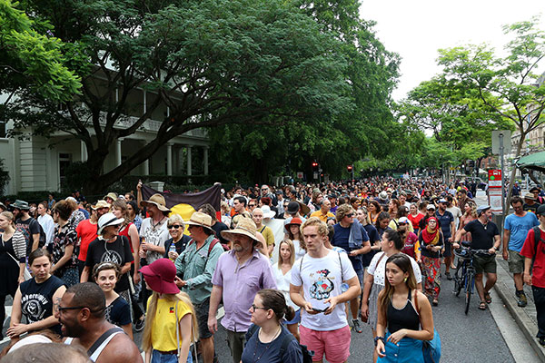 The march gets underway