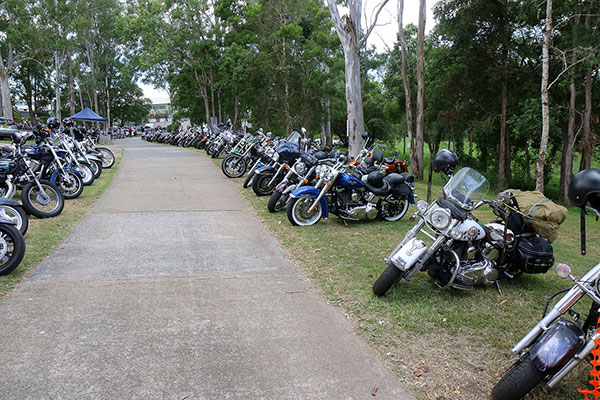 Some of the many motorbikes parked around the place