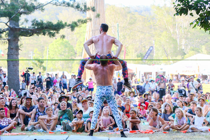 Bruise Brothers Slackline, Woodford Folk Festival 2016/2017, Woodfordia