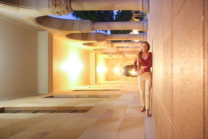 Bronwen in the Great Court at UQ