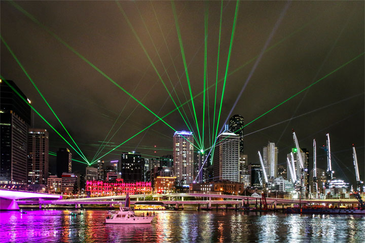 Sunsuper Night Sky Lasers, South Bank, Brisbane