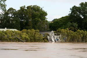 What used to be a pontoon on the Brisbane River