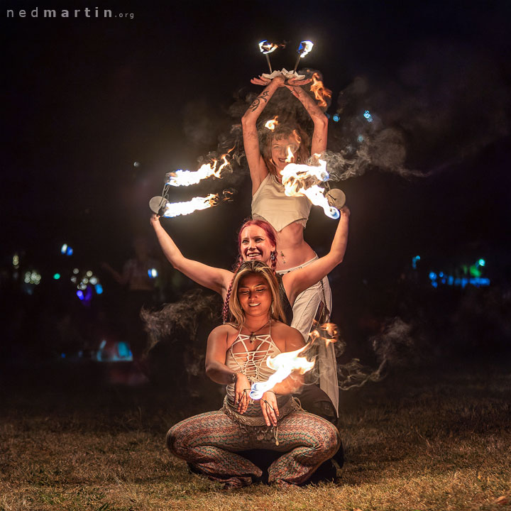 Emmanuellé Gomez, Yaolina Kay, Jaelith Amber Fey, West End Fire Festival, Brisbane