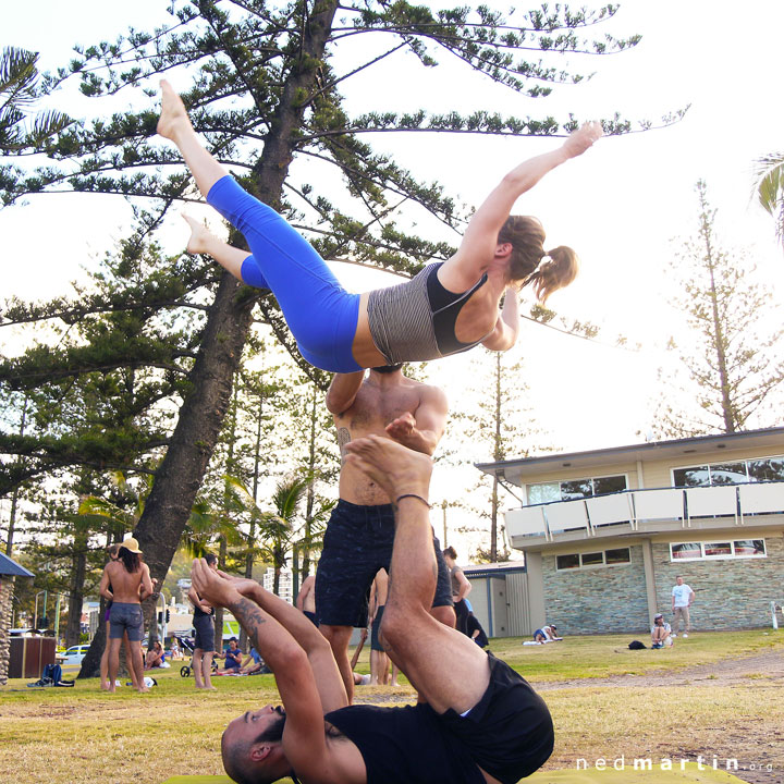 An Ana falls from the sky, injuring some picnickers — with Russ Demuth & Ana Stevanovic at Justins Park, Burleigh Heads
