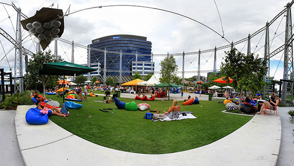 People relaxing at The Gasworks