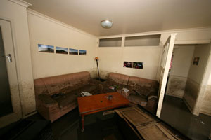 The living room as the flood subsides