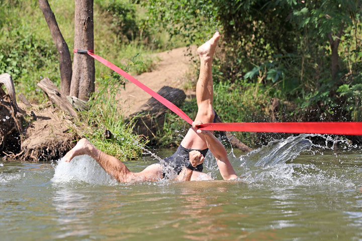 Slackline, Twin Bridges Recreational Area, Brisbane Valley Rail Trail