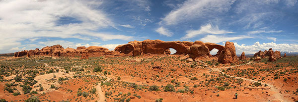 Twin arches in the distance