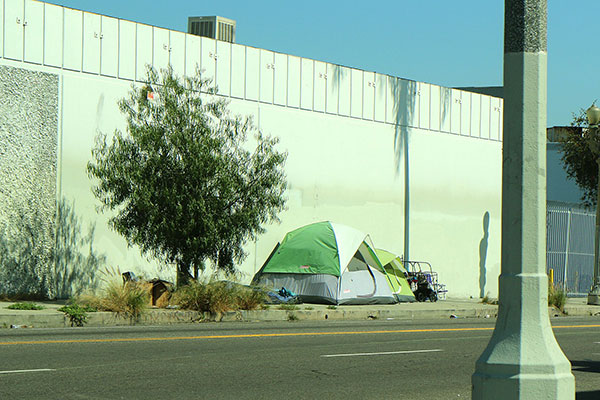 Homeless camping on the streets of LA