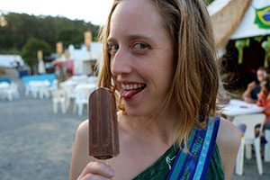 Bronwen with a chocolate popsicle