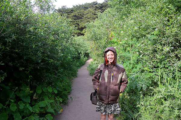 Bronwen walking through the park at Land’s End, just outside San Francisco
