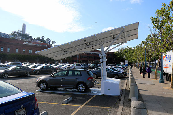 Solar-powered electric car charging station