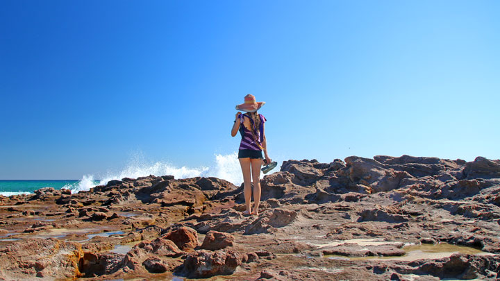 Bronwen admiring the surf