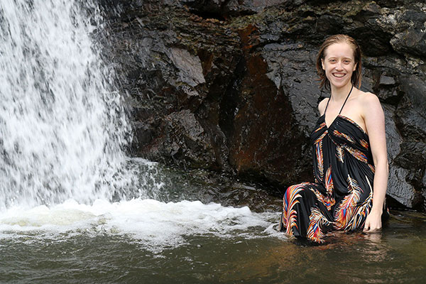 Bronwen unaware she is in the water