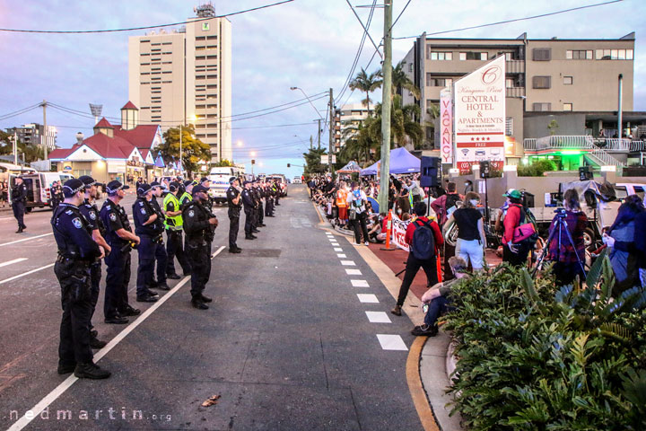 Police ensuring protesters have a safe & fun time