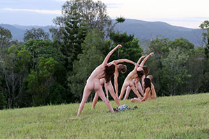 The traditional naked yoga to greet the new year