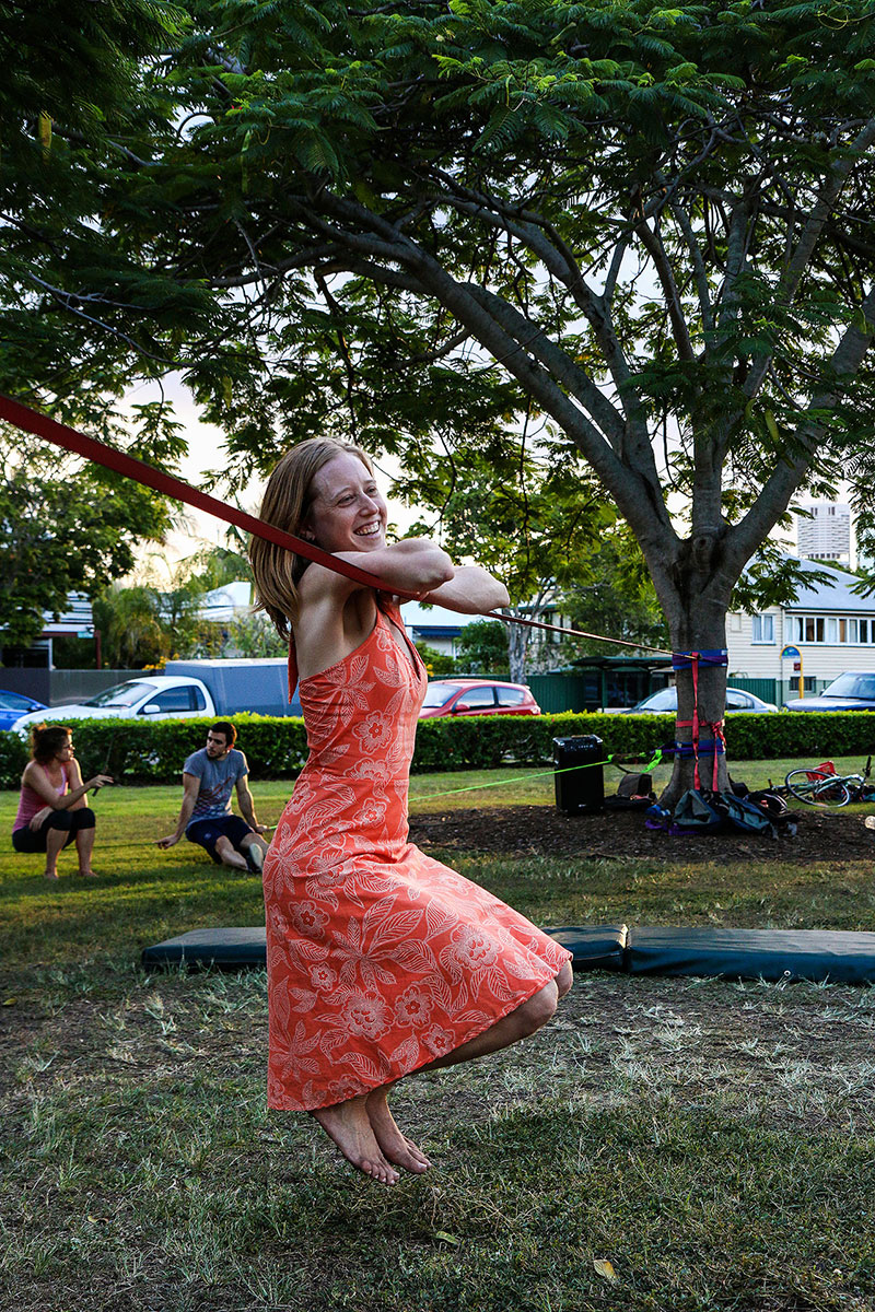 A woman hanging around in the park