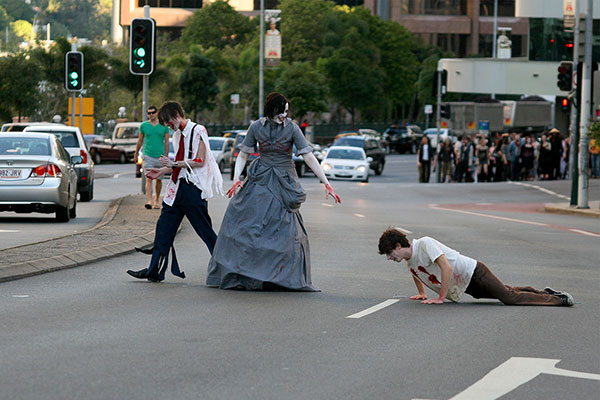 Zombies block traffic