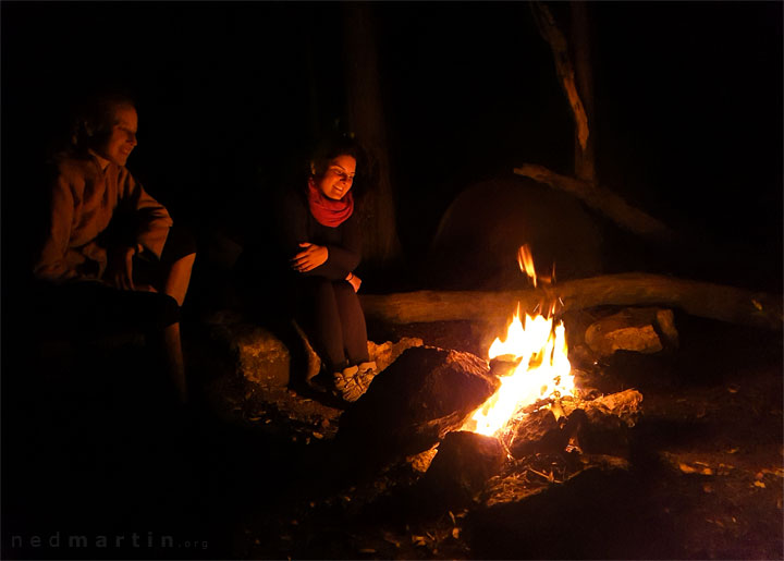 Bronwen & Carissa camping on Mt Maroon