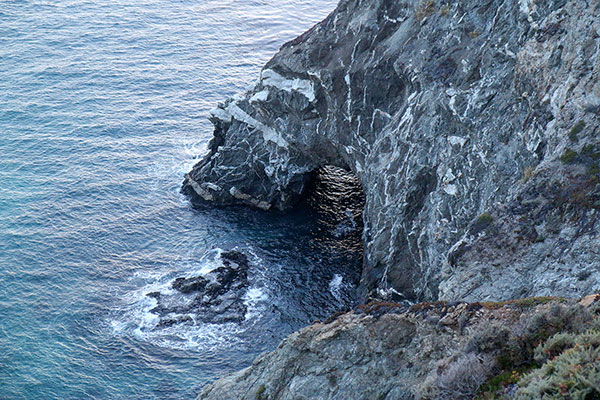 A rock arch along Big Sur