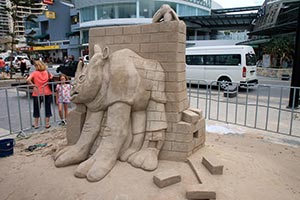 Sand castles at the Gold Coast