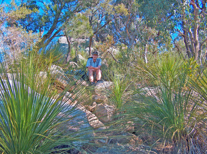 Ned resting on the way up Mt Barney