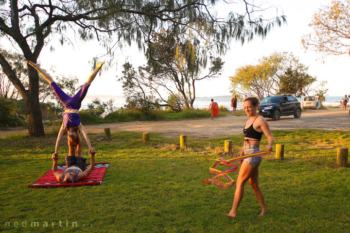 Tim & Bronwen marking the spot while Hannah divines for it