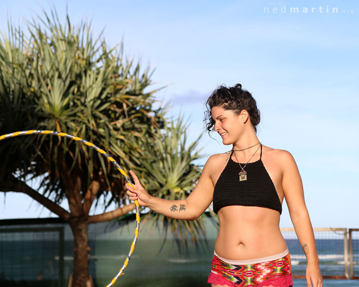 Carissa White hooping at Justins Park, Burleigh Heads
