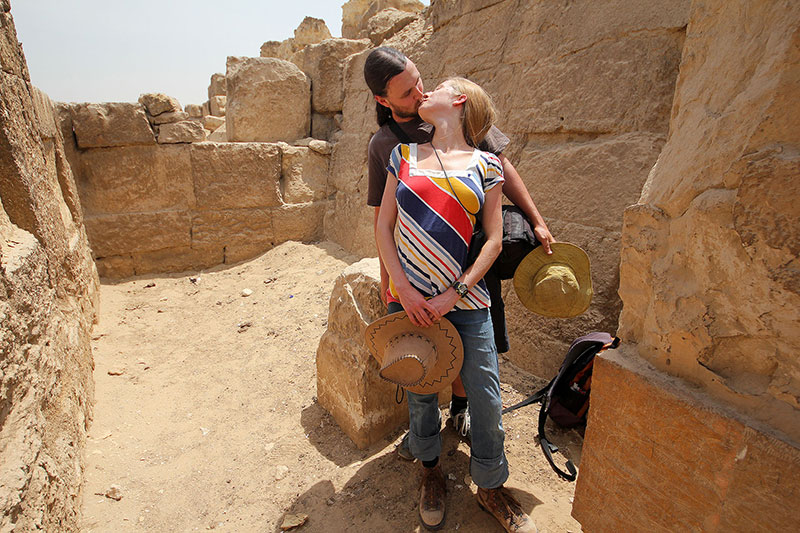 Ned & Bronwen at the Pyramids of Giza, Egypt