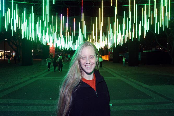 Bronwen at Brisbane Airport Light Garden, South Bank