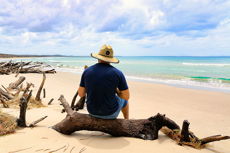 Chris on Stradbroke Island