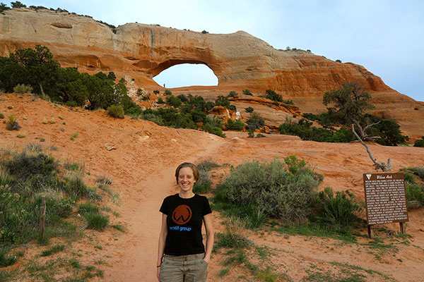 Bronwen and our first (of many) arch