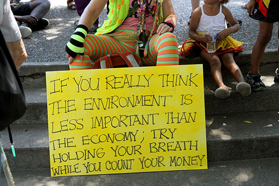 An educated protester who used a semi-colon