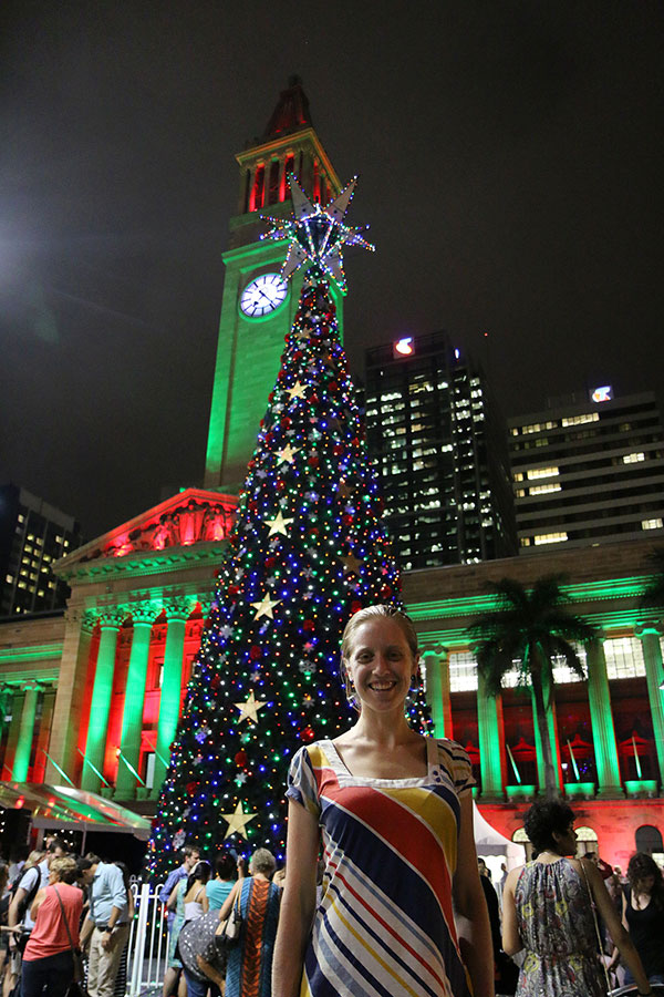 Bronwen and the lighting of the Christmas Tree