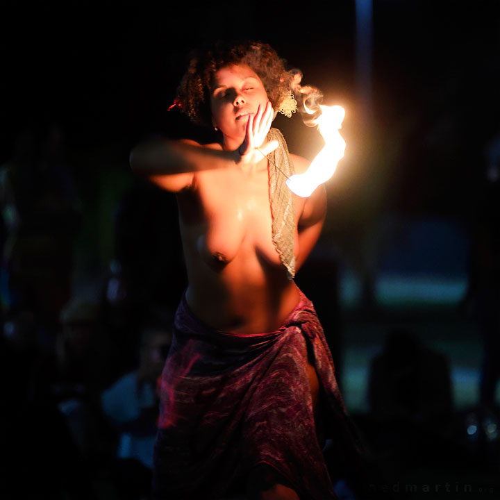 Fire twirling at Burleigh Bongos